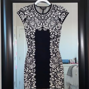 BCBG black and white bodycon dress